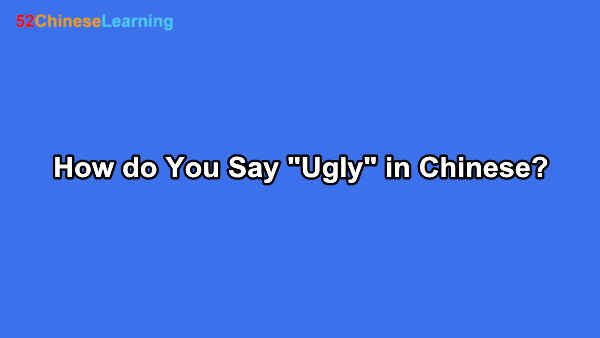 How do You Say “Ugly” in Chinese?