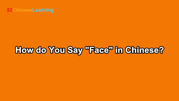 How do You Say “Face” in Chinese?